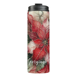 Personalisierter festlicher Bluthochdruck Tinte Po Thermosbecher