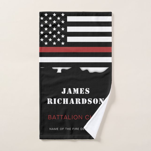 Personalisierter Feuerwehrhelfer mit dünner roter  Handtuch (Handtuch)