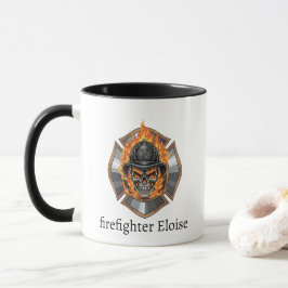 Personalisierter Feuerwehrmann-Schädel-Feuerwehrma Tasse