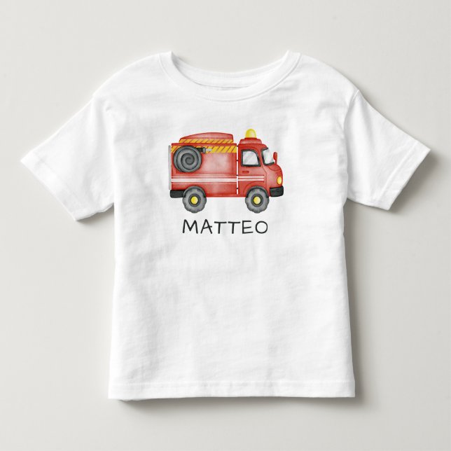 Personalisierter Feuerzug, Niedlicher Individuelle Kleinkind T-shirt (Vorderseite)