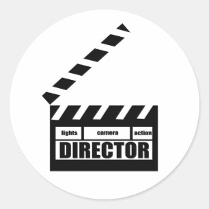 Personalisierter Filmregisseur - Clapboard-Geschen Runder Aufkleber
