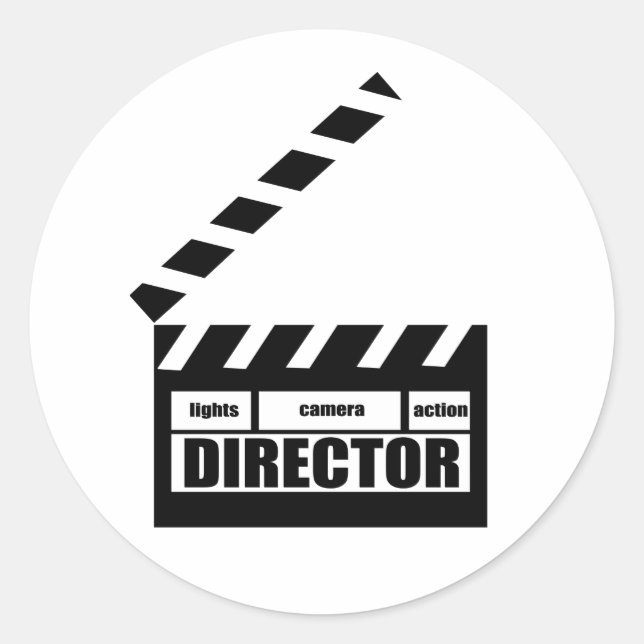 Personalisierter Filmregisseur - Clapboard-Geschen Runder Aufkleber (Vorderseite)