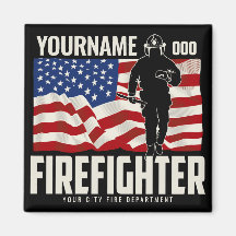Personalisierter Firefighter Rescue USA Flag Patri