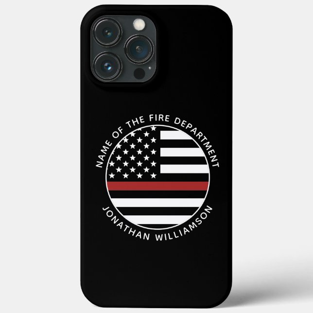 Personalisierter Firefighter Thin Red Line USA-Fla Case-Mate iPhone Hülle (Rückseite)