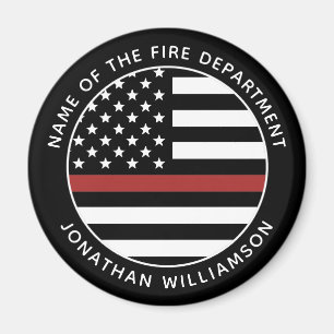 Personalisierter Firefighter Thin Red Line USA-Fla Magnet