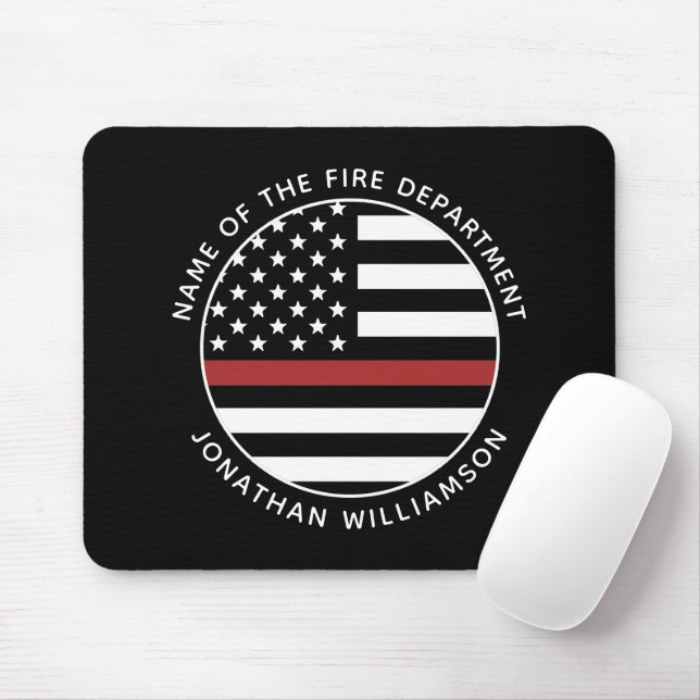 Personalisierter Firefighter Thin Red Line USA-Fla Mousepad (Mit Mouse)