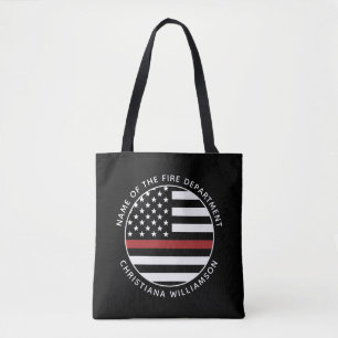 Personalisierter Firefighter Thin Red Line USA-Fla Tasche
