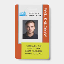 Personalisierter Firmenmitarbeiter-Ausweis Orange