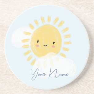 Personalisierter First Birthday Baby Shower Sunshi Getränkeuntersetzer