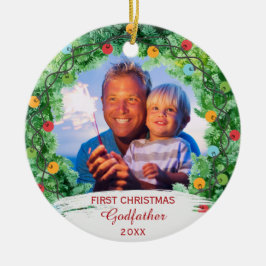 Personalisierter First Christmas GodVater Keramik Ornament