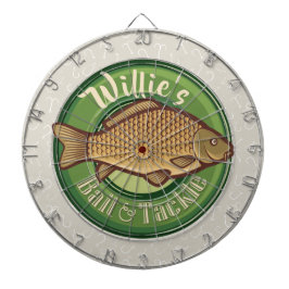 Personalisierter Fisch und Kackelladen Angelfänger Dartscheibe