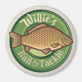 Personalisierter Fisch und Kackelladen Angelfänger Magnet