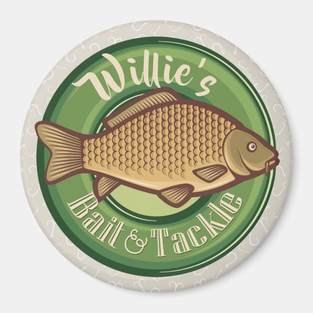 Personalisierter Fisch und Kackelladen Angelfänger Magnet (Vorne)