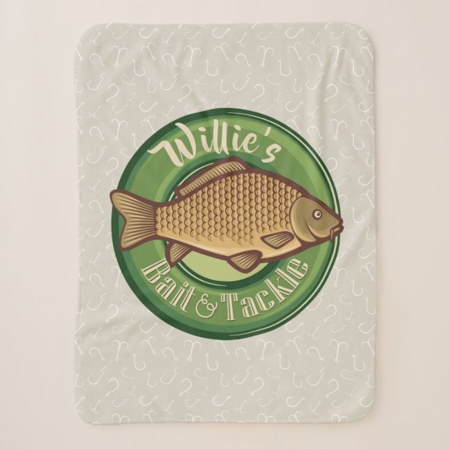 Personalisierter Fisch und Kackelladen Angelfänger Sherpadecke (Vorderseite)