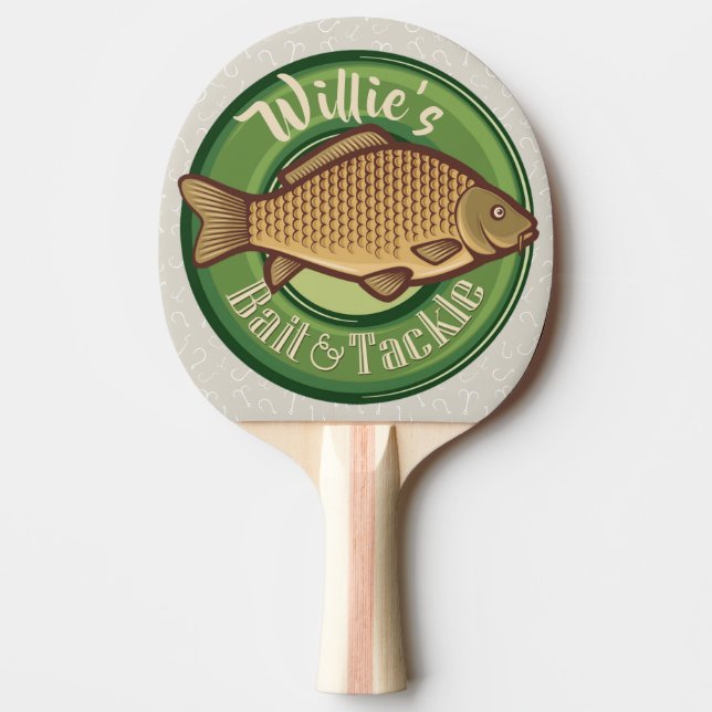 Personalisierter Fisch und Kackelladen Angelfänger Tischtennis Schläger (Vorderseite)