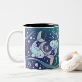 Personalisierter Fische-Sternzeichen-Becher Zweifarbige Tasse