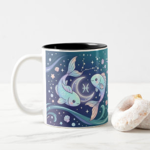 Personalisierter Fische-Sternzeichen-Becher Zweifarbige Tasse