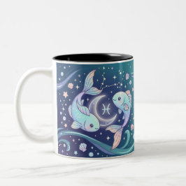 Personalisierter Fische-Sternzeichen-Becher Zweifarbige Tasse