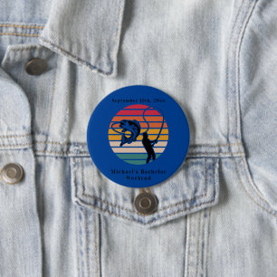 Personalisierter Fischfang Bachelor Weekend Button