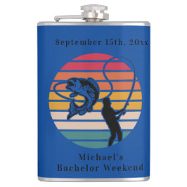Personalisierter Fischfang Bachelor Weekend Flachmann