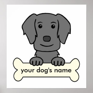 Personalisierter, flachüberzogener Retriever Poster