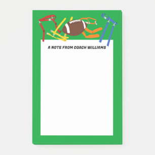 Personalisierter Flag-Football-Trainer-Spieler Post-it Klebezettel