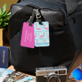 Personalisierter Flamingo am Meer Sommer Gepäckanhänger