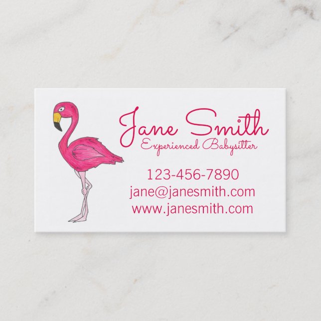 Personalisierter Flamingo Niedlicher tropischer Vo Visitenkarte (Vorderseite)