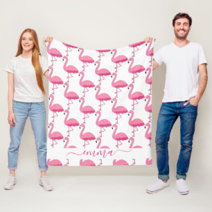 Personalisierter Flamingo-Patter mit Individuelle Fleecedecke