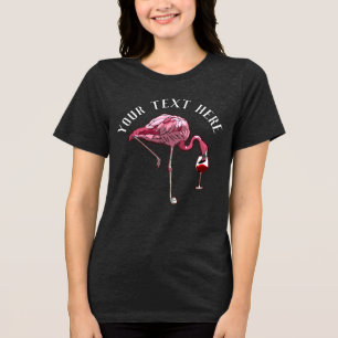 Personalisierter Flamingo-Weintrinker als Geschenk Tri-Blend Shirt