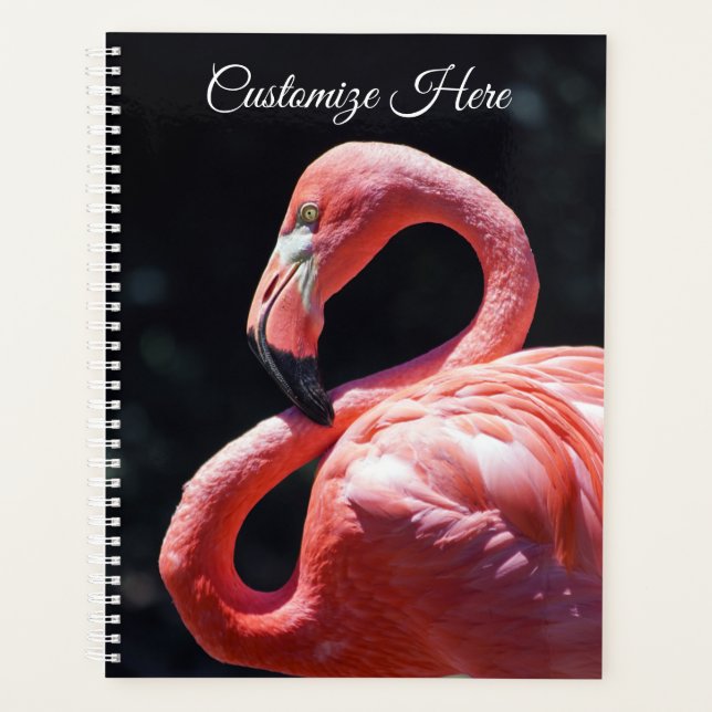 Personalisierter Flamingo Wochen/Monatsplaner Planer (Vorderseite)