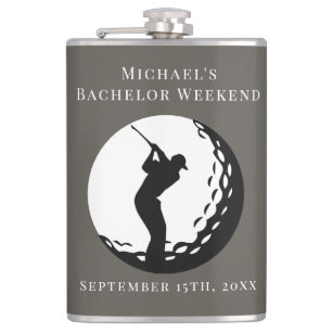 Personalisierter Flasche Bachelor Golf Weekend Flachmann