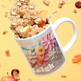 Personalisierter Floral-Aufenthalt 3D-Look Strand Kaffeetasse
