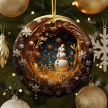Personalisierter Floral-Schneemann-Weihnachten