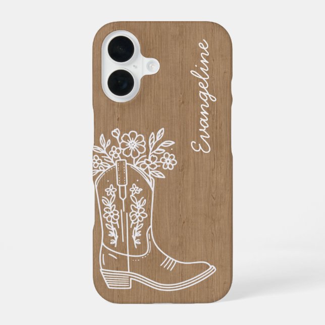 Personalisierter floraler Boot-Phone-Case iPhone 16 Hülle (Rückseite)