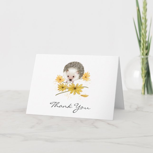 Personalisierter floraler Igel geflochten Karte (Vorderseite)