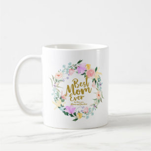 Personalisierter Floraler Kranz - Beste Mama Aller Kaffeetasse