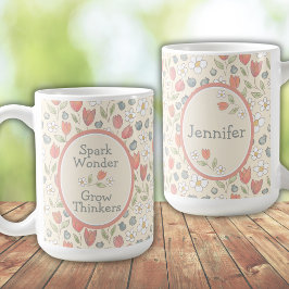 Personalisierter Floraler Lehrer-Becher zum Schulb Kaffeetasse