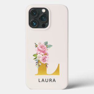 Personalisierter floraler Monogramm-Buchstabe L Na Case-Mate iPhone Hülle