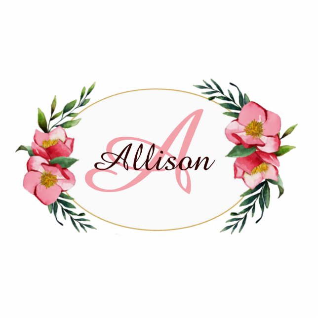 Personalisierter floraler Monomagnet Fotoskulptur Magnet (Vorne)