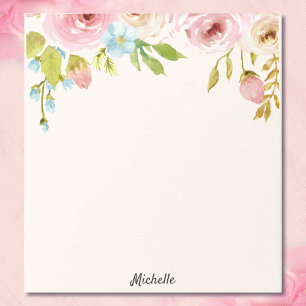 Personalisierter floraler Notepad IHR TEXTgeschenk Notizblock