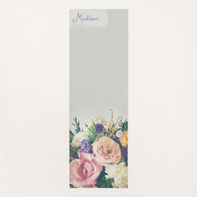 Personalisierter floraler Yoga Mat Yogamatte (Vorderseite)