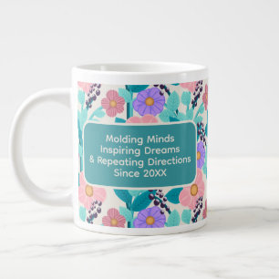 Personalisierter Florallehrer-Kaffeebecher Jumbo-Tasse