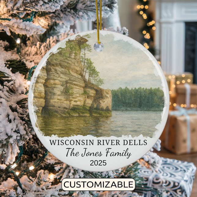 Personalisierter Fluss Dells Ornament, Wisconsin Keramik Ornament (Von Creator hochgeladen)