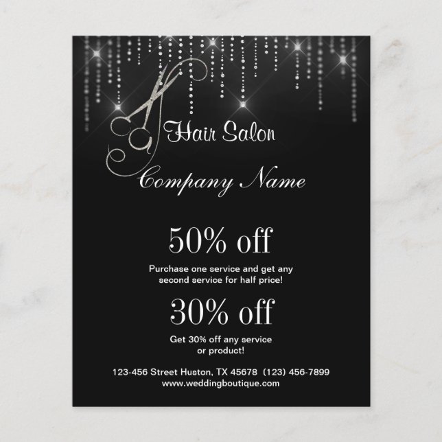 Personalisierter Flyer des Haar-Salongeschäfts (Vorne)