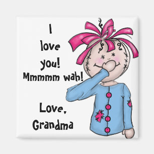 Personalisierter Folk Rag Doll Cartoon Magnet