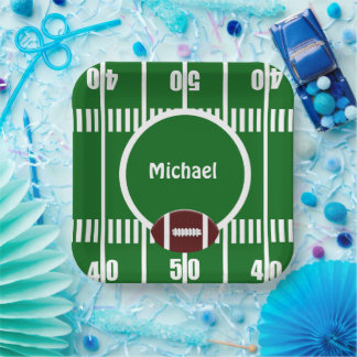 Personalisierter Football 50-Yard-Linie Pappteller