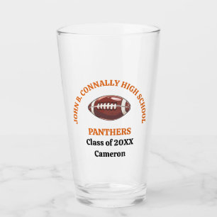 Personalisierter Footballspieler der Orange High S Glas