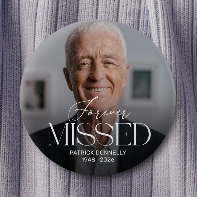 Personalisierter Forever Missed Foto-Erinnerungsbu Button (Von Creator hochgeladen)
