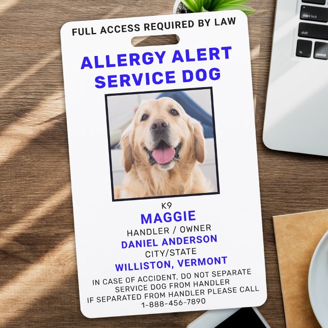 Personalisierter Foto Allergologiewarndienst Hund Ausweis (Von Creator hochgeladen)